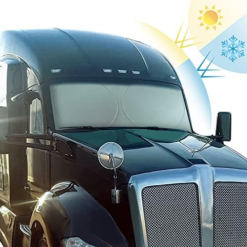 Semi Truck Sun Shade for Windshield and Side Windows | Upgrade 300T Semi Window by GOOSLA