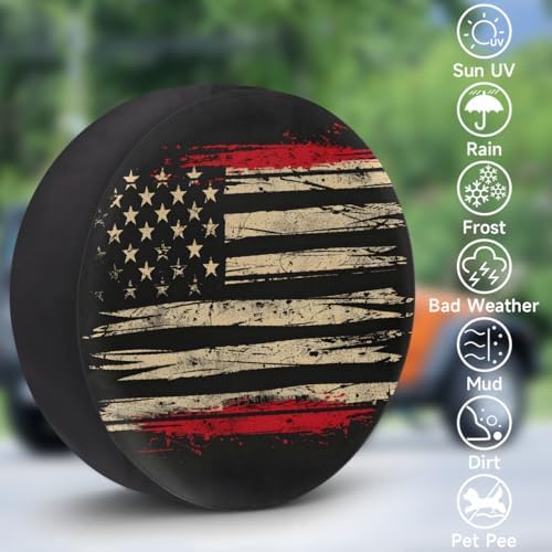 Flag Spare Tire Cover 16in Spare Wheel Covers Tire Storage Cover - Image 3