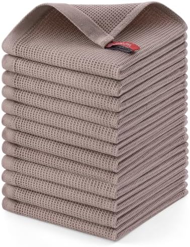 Homaxy 100% Cotton Waffle Weave Dish Cloths, 12 Pack by Homaxy