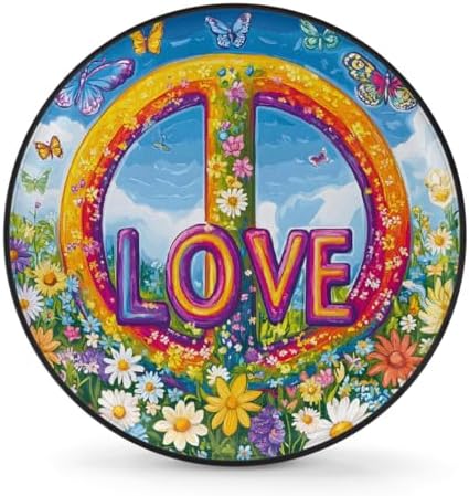 Peace Flowers Spare Tire Cover Dust-Proof Wheel Protector by Unknown