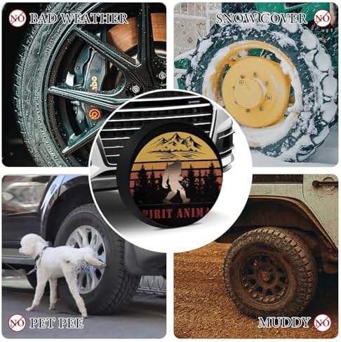 Generic Sasquatch Bigfoot is My Spirit Animal 1 Tire Covers, Dust-Proof - Image 4
