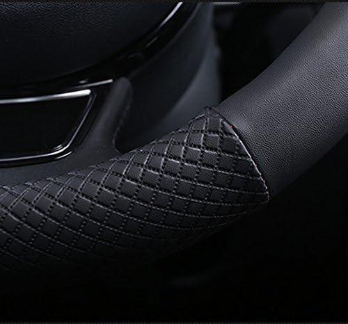 Automotive Leather Steering Wheel Cover Anti Slip Wrap 15", Wine Red - Image 4