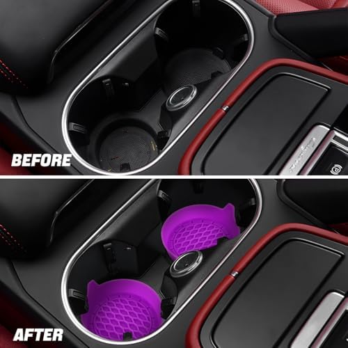 Zpana 4PCS Car Cup Holder Coasters, Silicone Non-Slip Vehicle Cup Recessed Mats - Image 5