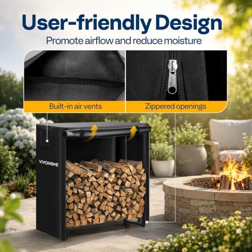 VIVOHOME 3ft Waterproof Outdoor Firewood Log Rack Cover - Image 6