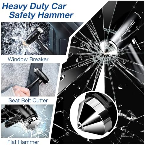 MOTORBUDDY Car Window Breaker Seatbelt Cutter and Emergency Glass Breaker - Image 2