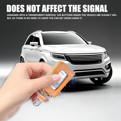 Car Key Case, PU Leather Auto Key Fob Cover, Car Smart Key Pouch - Image 4
