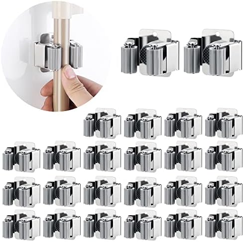 JAMEND CLXP 24 PCS Broom and Mop Holder, Heavy Duty Garden Tool Organizer Rack by JAMEND+CLXP