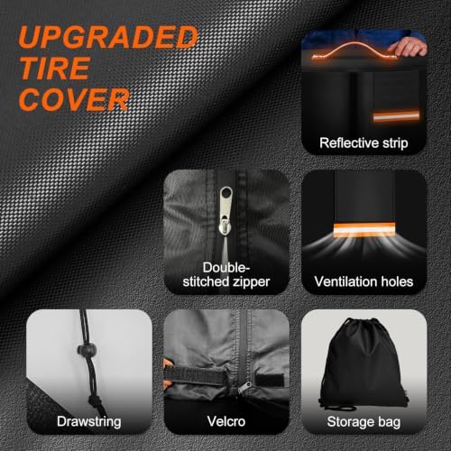 Tire Storage Cover, 600D Heavy Duty Holds 4 Tires Up to 28 Inch - Image 5