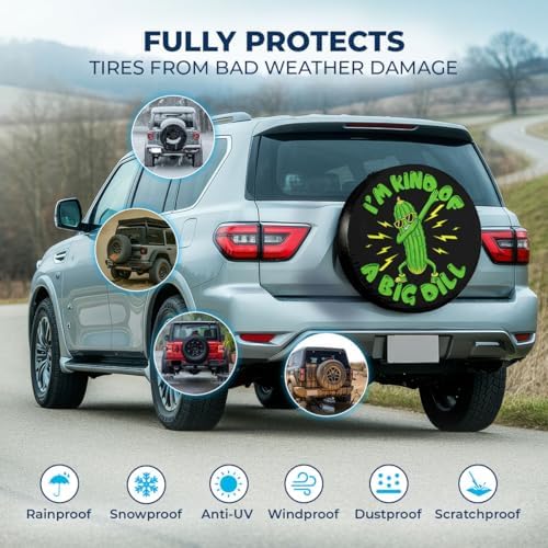 GENANY Funny Pickle Quote Thick PVC Leather Spare Tire Cover Size 15 - Image 3
