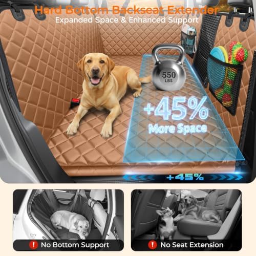 URPOWER Back Seat Extender for Dogs, Large Hard Bottom Dog Car Seat Cover - Image 2
