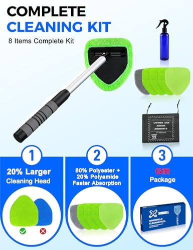 XINDELL Interior Windshield Cleaner Tool – Car Interior Window Cleaning Kit - Image 2