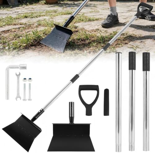 RUTU Garden Flat Shovel with D-Handle, Floor Scraper by RUTU