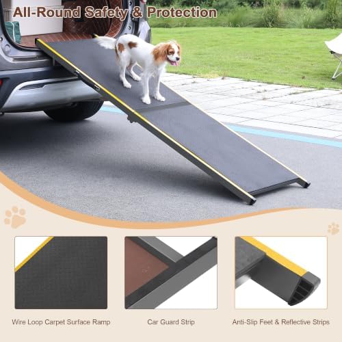 Dog Ramp for Car, Heavy Duty Steel Frame Folding Car Ramp - Image 4