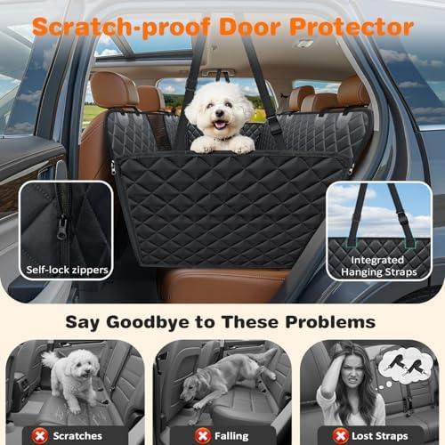 URPOWER Dog Car Seat Cover for Back Seat, Waterproof Hammock for Car & SUV - Image 3
