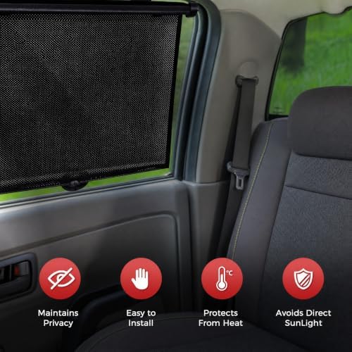 PLTCAT Car Side Window Sun Shades, 2 Pack Stretch Mesh Covers, 20 x 22 in - Image 5