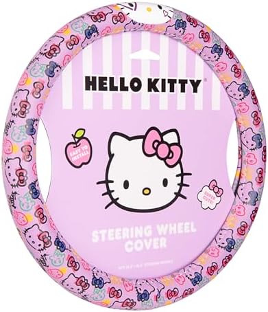 Sanrio Hello Kitty Lavender Doodle Car Steering Wheel Cover, Universal Fit Cute by Carbella