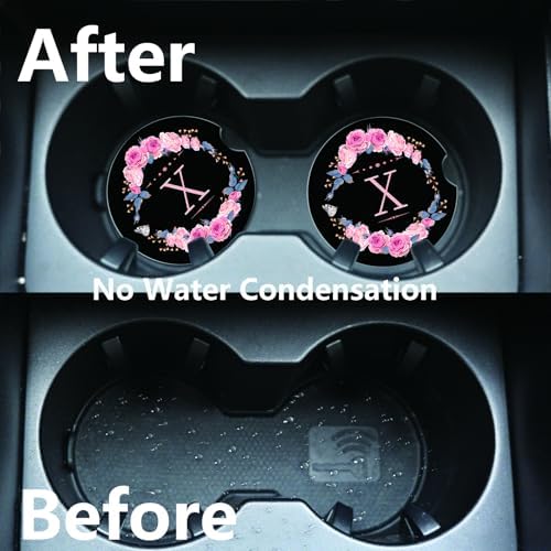 2pcs Letter X Car Coasters, Absorbent Universal neoprener Cup Holder Coasters - Image 5
