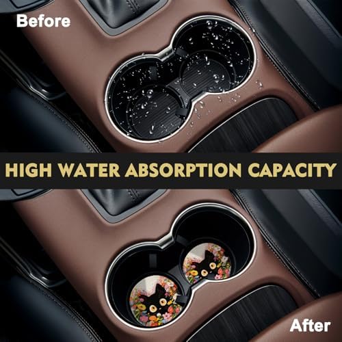2 Pack Car Coasters for Cup Holders, Cute Car Accessories Interior - Image 5
