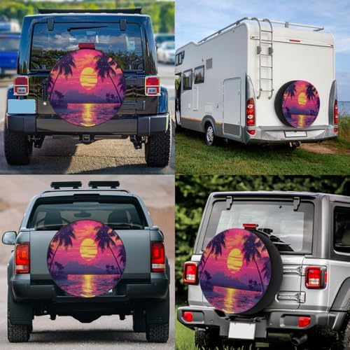 Palm Trees Spare Tire Cover 14in Spare Wheel Covers Tire Storage Cover - Image 6