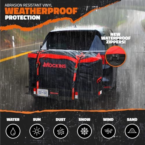 Mockins 48"x18"x6" Folding Trailer Hitch Cargo Carrier & 15 CuFt Cargo Bag - Image 4