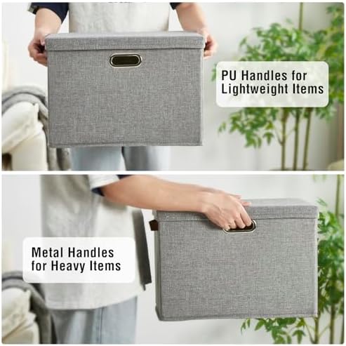 15" Fabric Storage Box with Lids - Image 4