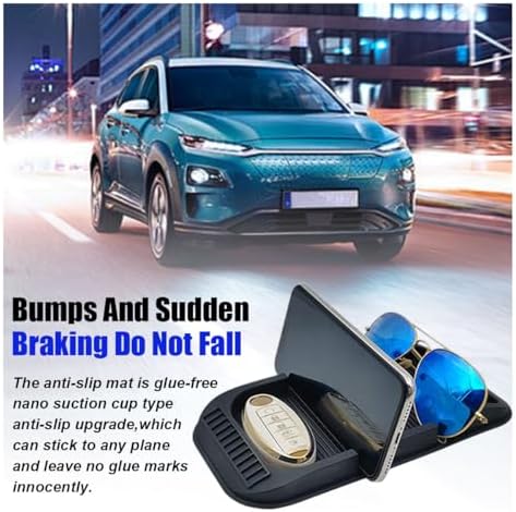 Car Dashboard Anti-Slip Mat Cell Phone Holder, Double-Groove Sticky Gripping - Image 6