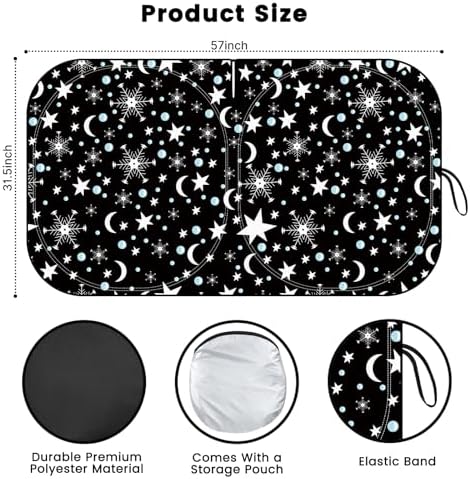 Windshield Sun Shade, Reflective Car Sunshade Blocks Heat, 57 x 31.5 in - Image 2