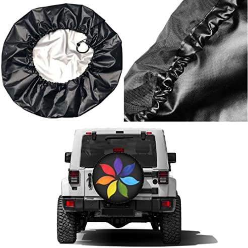 Color Chakra Mandala Spare Tire Cover Dust-Proof Wheel Tire Cover Fit Trailer - Image 5