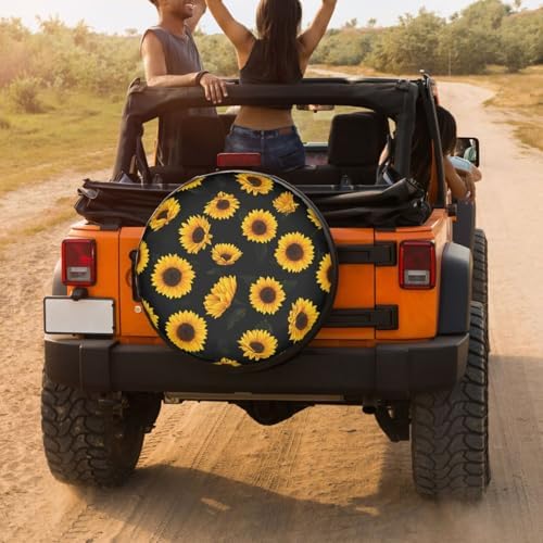 Delerain Sunflower Spare Tire Covers Waterproof Dust-Proof Spare Wheel Cover - Image 4