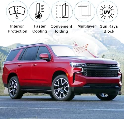 Windshield Sun Shade Sunshade for 2021-2026 Chevrolet Tahoe - Image 2