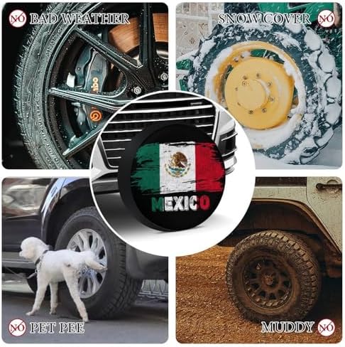 Mexico Flag Tire Covers, Dust-Proof Weatherproof Wheel Covers Wheel Tire - Image 4
