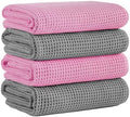 Microfiber Waffle Bath Towels, 4 Pieces, Fast Drying, Lint Free 430 GSM by Unknown