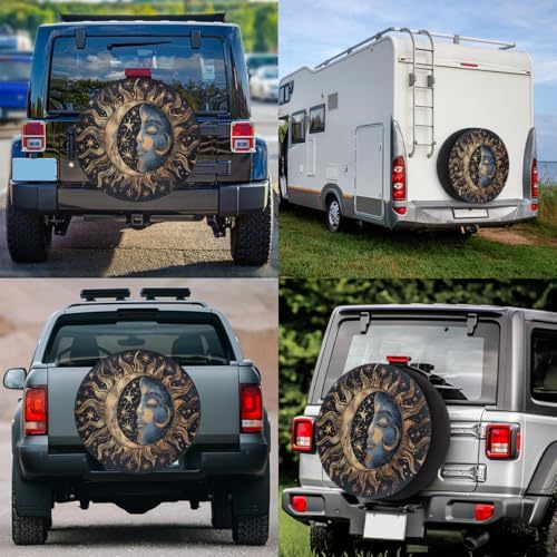 Rv Spare Tire Cover Wheel Boho Moon Ethnic Tire Covers Wheel Protectors - Image 6