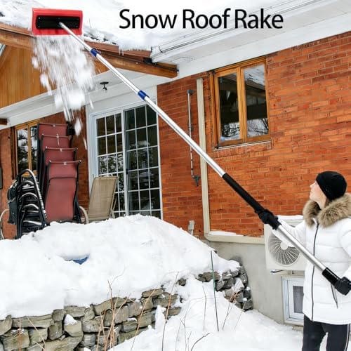 Snow Roof Rake, Foam Head Roof Snow Rake, Foam Broom Scraper - Image 2