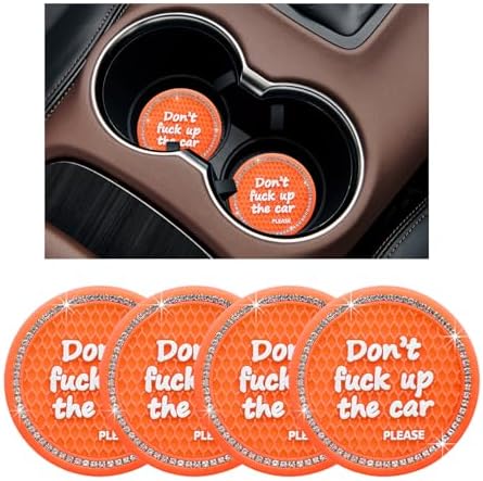 Ziciner 4 Pack Bling Car Cup Holder Coaster, 2.75 Inch Anti-Slip Auto Insert by Ziciner