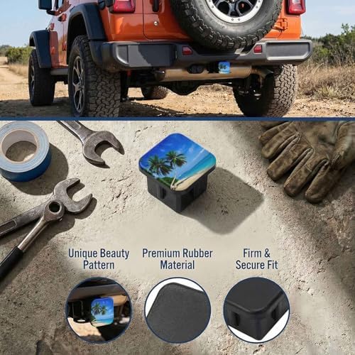 Trailer Hitch Cover 2 Inch Square Receiver Hitch Cover Rubber Tube Plug - Image 3