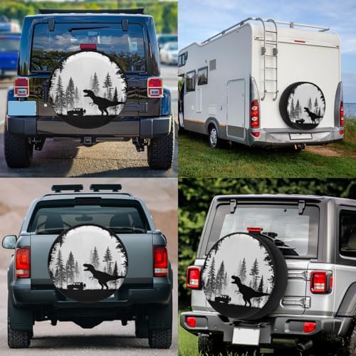 Spare Tire Cover for RV Trailer, Dinosaur Waterproof Sun Leather Wheel Cover - Image 6