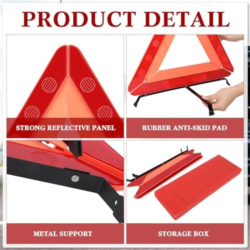 Kanayu 12 Pack Emergency Warning Triangles - Image 3