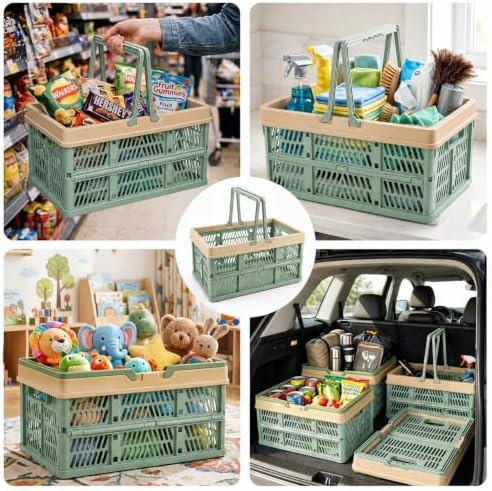 VALESKA Collapsible Crate 20L, Foldable Plastic Milk Crates - Image 4