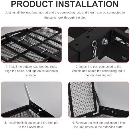Folding Wheelchair Scooter Carrier Rack 250KG Medical Rack Ramp Hitch Mount - Image 5