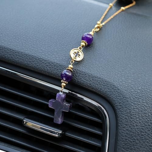 Amethyst Cross Car Hanging Ornament - Image 5