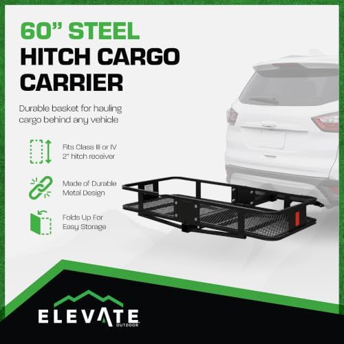 Apex CCB-F6020-DLX 60” Long Steel Basket Folding Hitch Cargo Carrier - Image 2