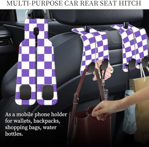 PU Leather Car Seat Hook, Storage Headrest Hanger, Cute Car Backseat Organizer - Image 3