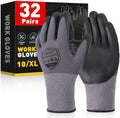 FURWEY Work Gloves, 16/32Pairs Nitrile, Seamless Nylon Knit by FURWEY