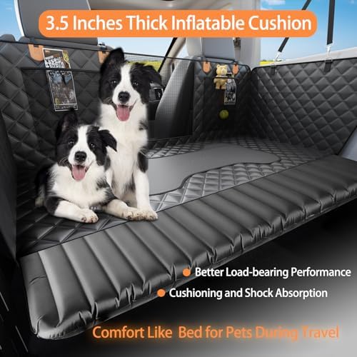 Car Back Seat Pet Cover for Dogs Back Seats Protector, Soft Inflatable Cushion - Image 3