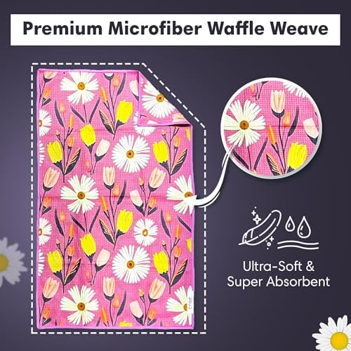 Double-Sided Microfiber Hand Towels, Waffle Kitchen Towels Set - Image 6