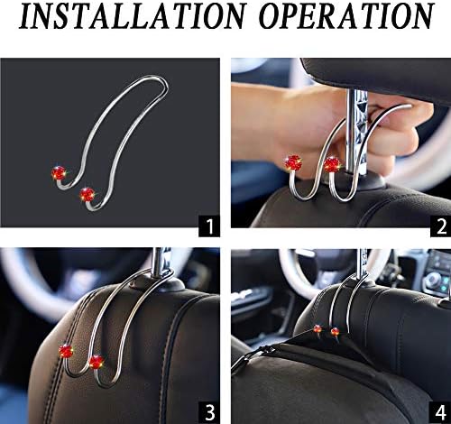 SAVORI Auto Hooks Bling Car Hangers Organizer Seat Headrest Hooks Strong and - Image 5
