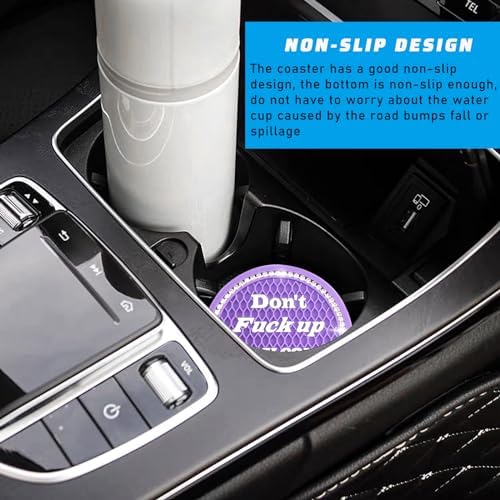 4 PCS Bling Car Cup Coaster, 2.75 Inch Anti-Slip Cup Holder Insert Coasters - Image 6