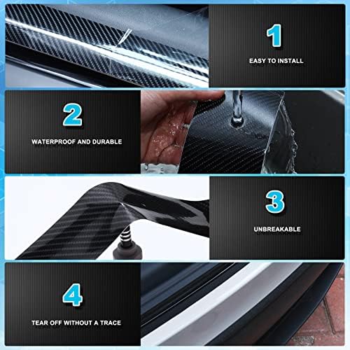 Tallew 3 Rolls 67 ft Carbon Fiber Vinyl Wrap Car Edge Door Sill Protector - Image 3