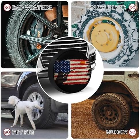 Skeet Shooting USA Flag Trap Shooting Clay Pigeon 1 Tire Covers, Dust-Proof - Image 4